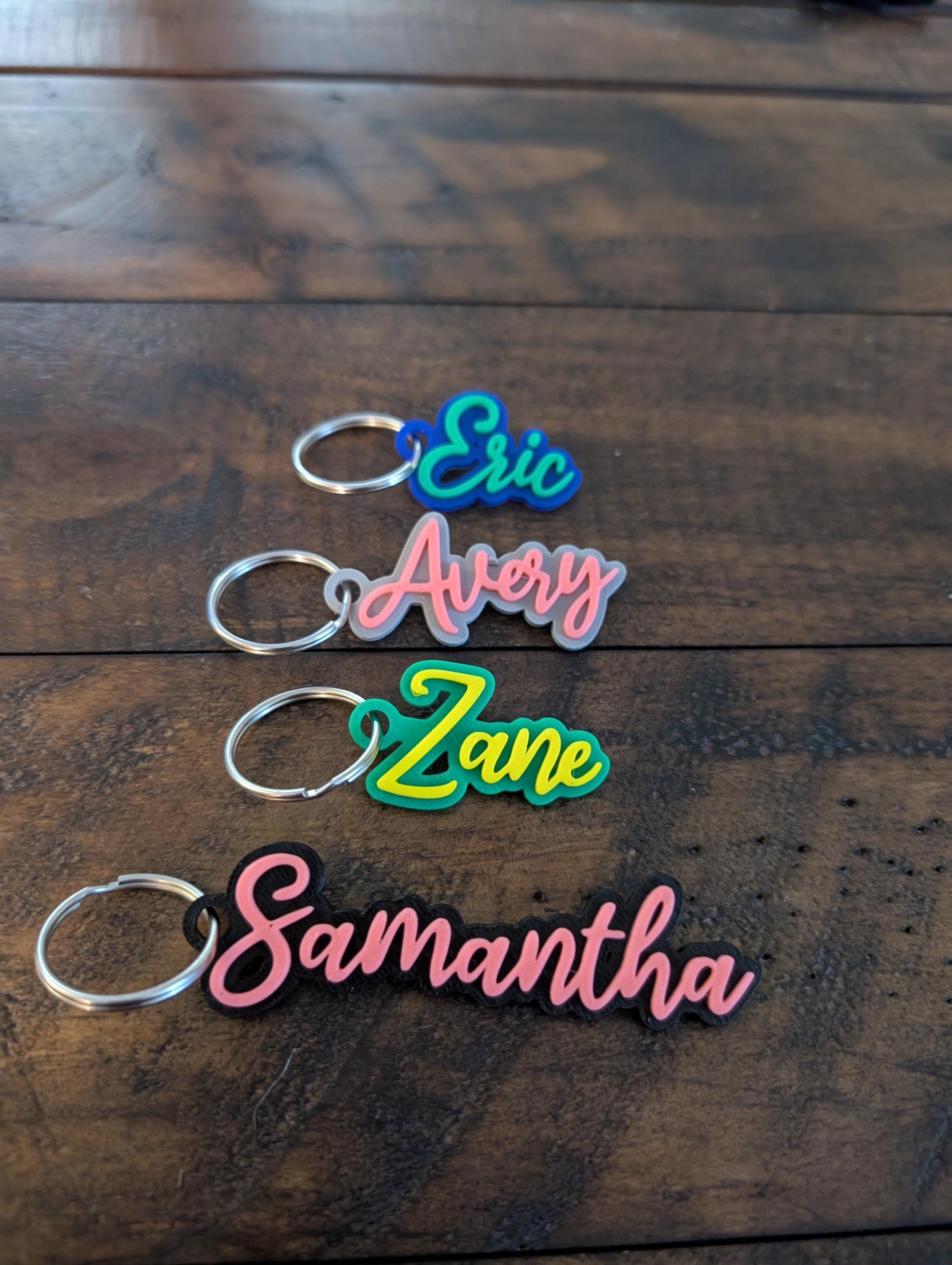 Personalized 3D-Printed Keychain – Custom Text, and Colors